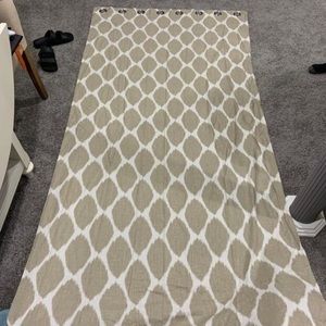 West Elm Ogee Ikat tan / cream/ white curtains
